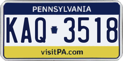 PA license plate KAQ3518