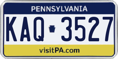 PA license plate KAQ3527