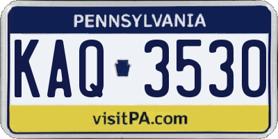 PA license plate KAQ3530