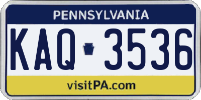 PA license plate KAQ3536