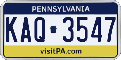 PA license plate KAQ3547