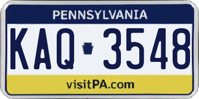 PA license plate KAQ3548
