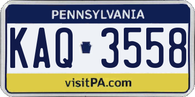 PA license plate KAQ3558