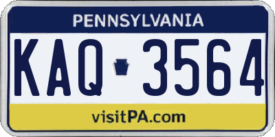 PA license plate KAQ3564
