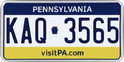PA license plate KAQ3565