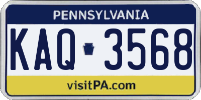 PA license plate KAQ3568
