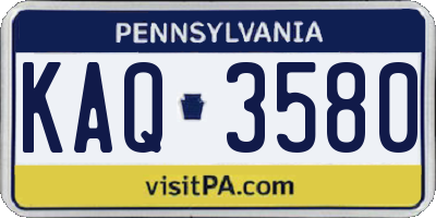 PA license plate KAQ3580