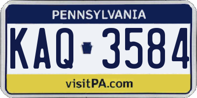 PA license plate KAQ3584