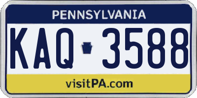 PA license plate KAQ3588