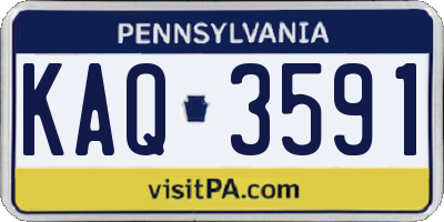 PA license plate KAQ3591