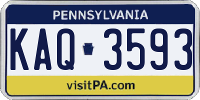 PA license plate KAQ3593