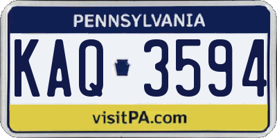 PA license plate KAQ3594