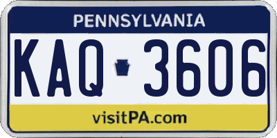 PA license plate KAQ3606