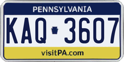 PA license plate KAQ3607