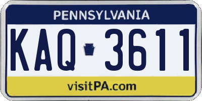 PA license plate KAQ3611
