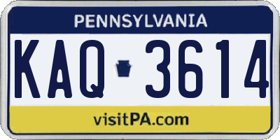 PA license plate KAQ3614