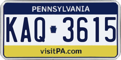 PA license plate KAQ3615