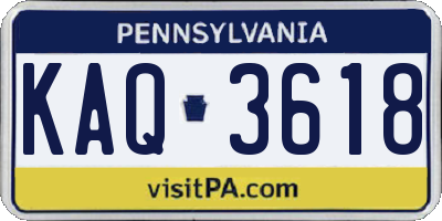 PA license plate KAQ3618