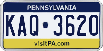 PA license plate KAQ3620