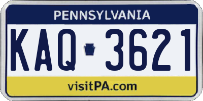 PA license plate KAQ3621