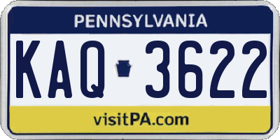 PA license plate KAQ3622