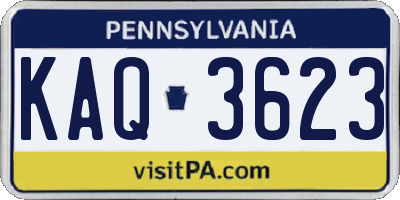 PA license plate KAQ3623