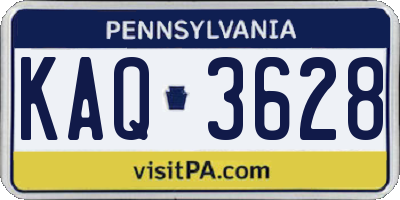 PA license plate KAQ3628