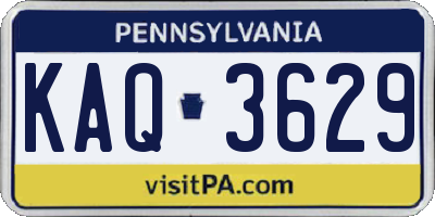 PA license plate KAQ3629