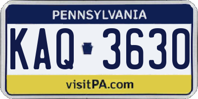PA license plate KAQ3630