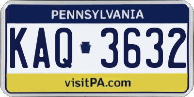 PA license plate KAQ3632