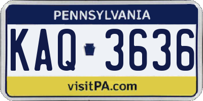 PA license plate KAQ3636