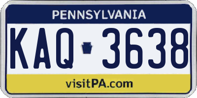 PA license plate KAQ3638