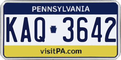 PA license plate KAQ3642