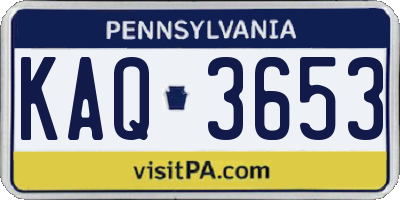 PA license plate KAQ3653