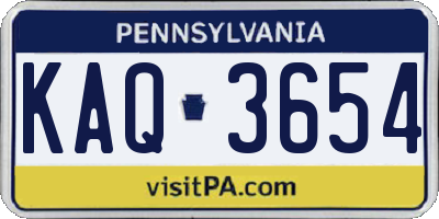 PA license plate KAQ3654