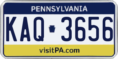 PA license plate KAQ3656