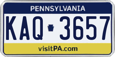 PA license plate KAQ3657