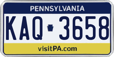PA license plate KAQ3658