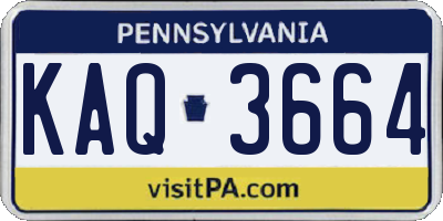 PA license plate KAQ3664