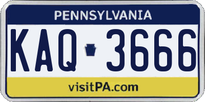 PA license plate KAQ3666