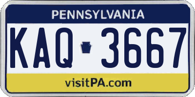 PA license plate KAQ3667