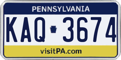 PA license plate KAQ3674