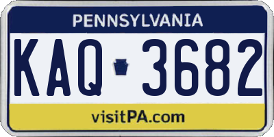 PA license plate KAQ3682