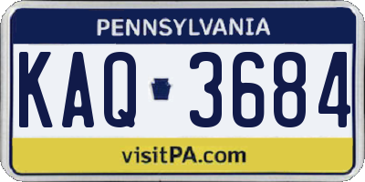 PA license plate KAQ3684