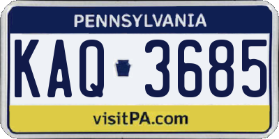 PA license plate KAQ3685