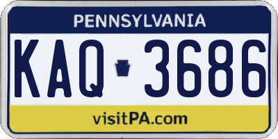 PA license plate KAQ3686