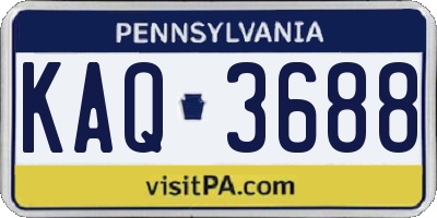 PA license plate KAQ3688