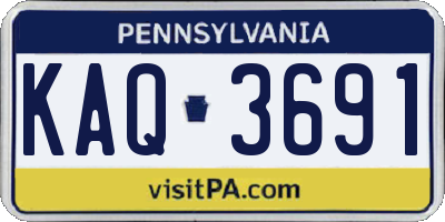 PA license plate KAQ3691