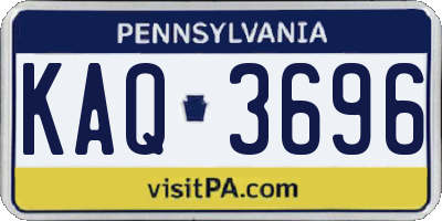 PA license plate KAQ3696