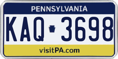 PA license plate KAQ3698